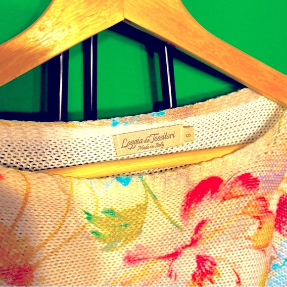 Made in Italy S Brand New Loggia de Tesitory Floral Blouse Spring Summer Bright - Picture 3 of 10
